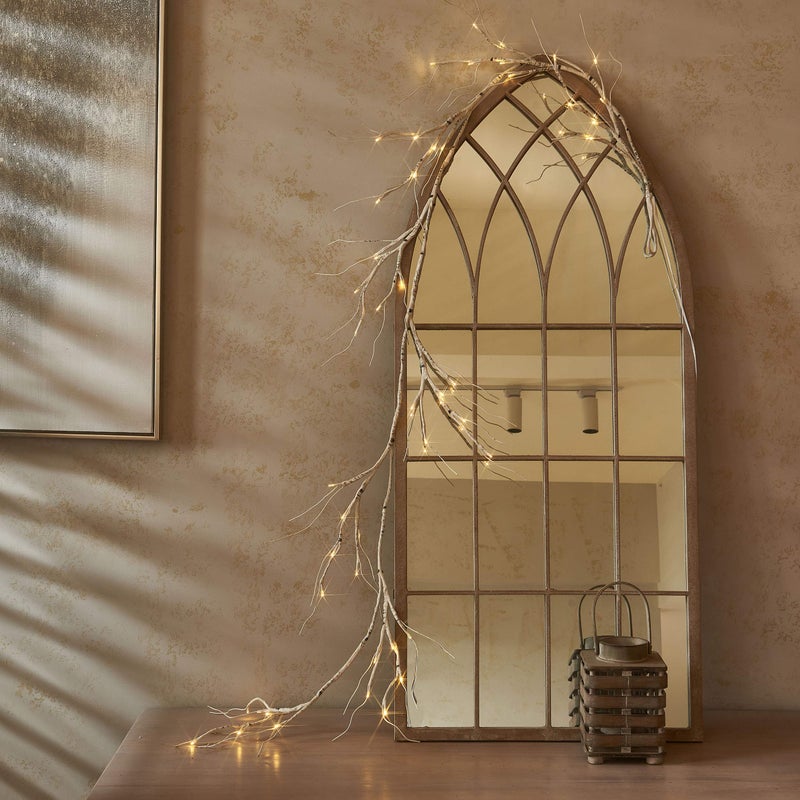 LITBLOOM غارلاند البتولا المضيئة LITBLOOM 6 قدم 48 LED تعمل بالبطارية مع مؤقت أضواء فروع مضاءة لتزيين المدفأة والطاولة في عيد الميلاد، داخلي وخارجي - Image 2